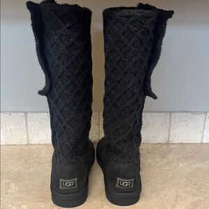UGG lattice Cardy Cable knit Sweater Boots Sz8